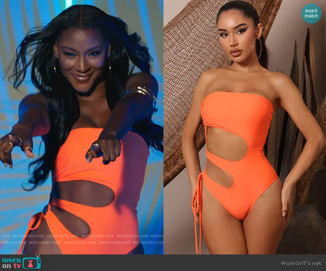 Fashion Nova Obsessed With The Heat One Piece Swimsuit worn by Zeta Morrison on Love Island USA