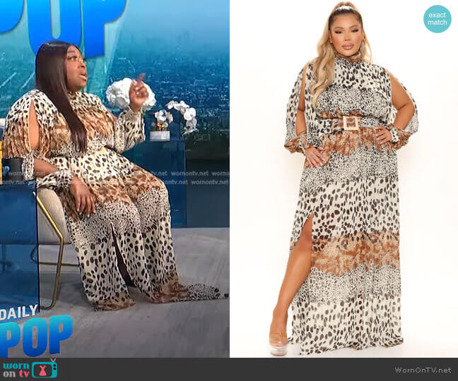Fashion Nova Wandering Free Printed Maxi Dress worn by Loni Love on E! News