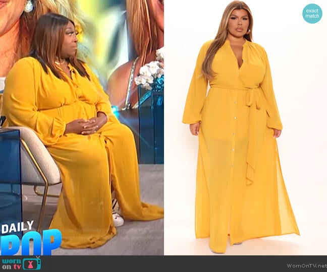 Fashion Nova Pass The Mimosa Maxi Dress worn by Loni Love on The Real