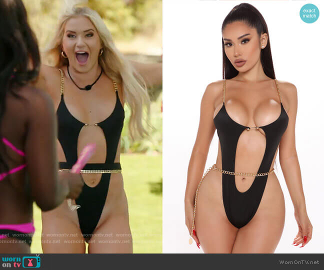 Fashion Nova Vacation Vibes Chain 2 Piece Sunsuit Set worn by Deb Chubb on Love Island USA
