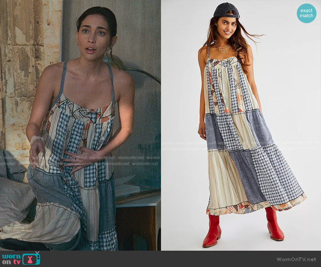 Free People Margaret Patchwork Midi Dress worn by Isabella (Priscilla Quintana) on Good Trouble