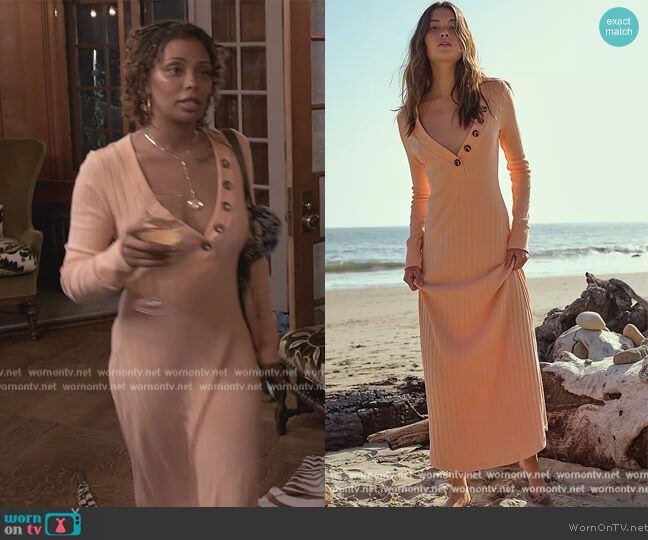 Free People Sunflower Maxi Dress worn by Eva Marcille Sterling on The Real Housewives Ultimate Girls Trip