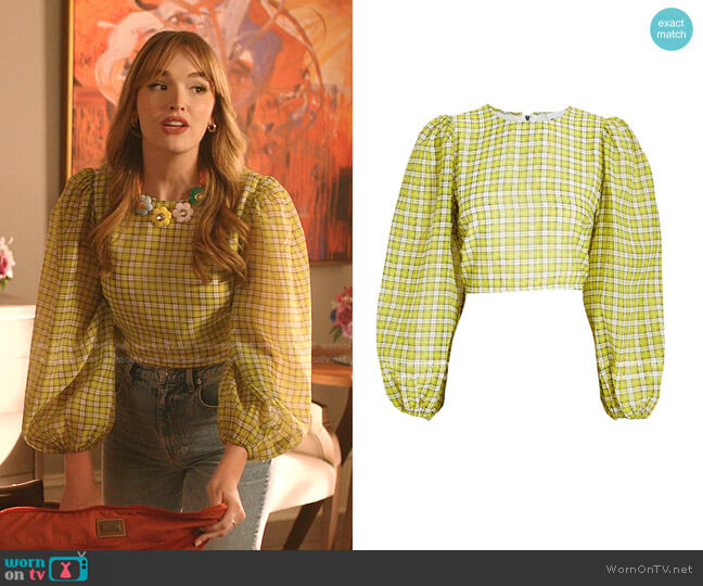 Ganni Organza Top worn by Kirby Anders (Maddison Brown) on Dynasty