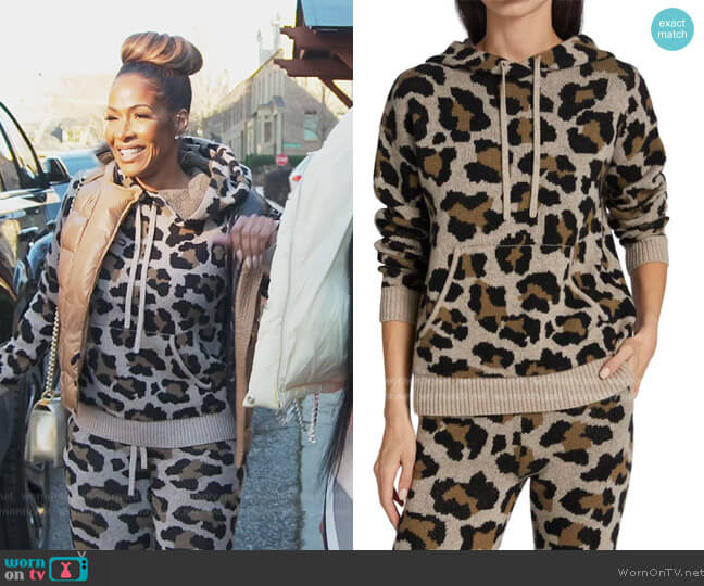 Generation Love Chiara Leopard Print Hoodie worn by Sheree Whitefield on The Real Housewives of Atlanta