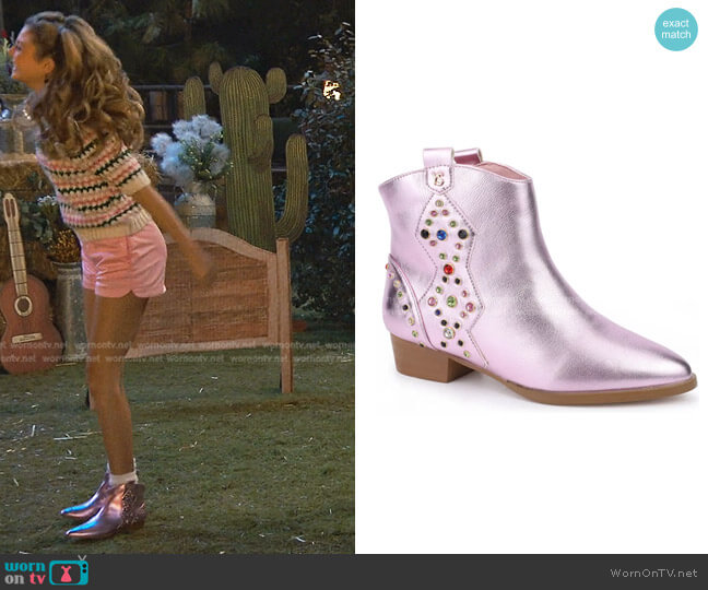 Yosi Samra Miss Dallas Studded Boot worn by Destiny Baker (Mallory James Mahoney) on Bunkd