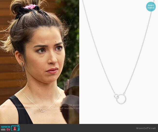 Gorjana Wilshire Charm Necklace in Silver worn by Louise (Nichole Sakura) on Maggie