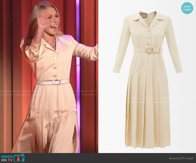 Gucci Belted Rep Shirt Dress worn by Kelly Ripa on Generation Gap