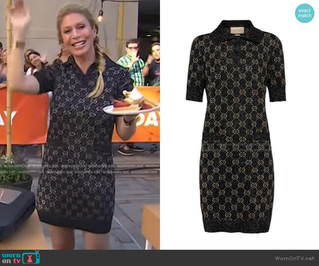 Gucci Metallic Jacquard-Knit Cotton-Blend Mini Dress worn by Jill Martin on Today