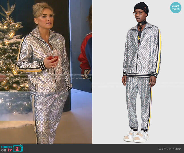 Gucci GG Laminated Track Jacket worn by Diana Jenkins on The Real Housewives of Beverly Hills