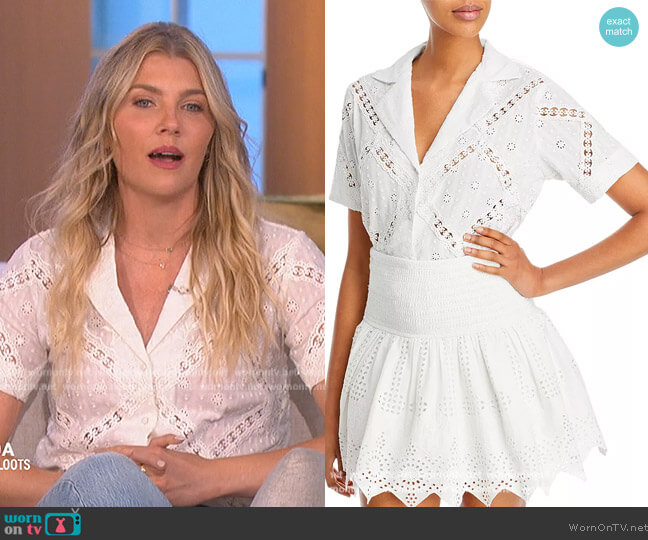 Hemant and Nandita Cotton Lace Shirt worn by Amanda Kloots on The Talk