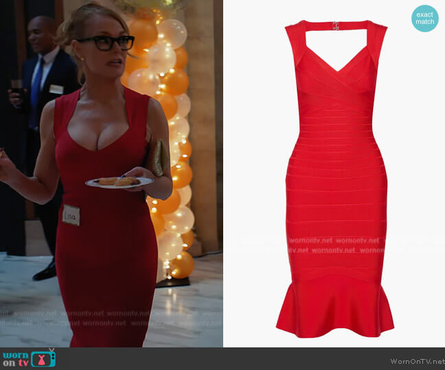 WornOnTV: Lisa's red ribbed bandage dress on All Rise | Marg