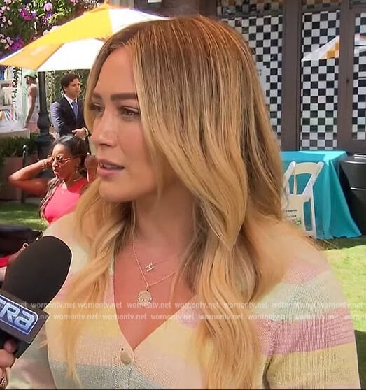 Hilary Duff’s stripe cardigan on Extra