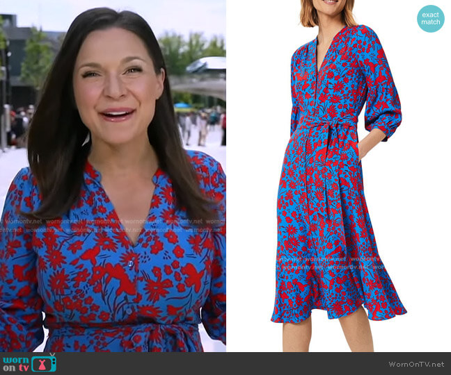 Hobbs Carla Midi Dress worn by Maggie Rulli on Good Morning America