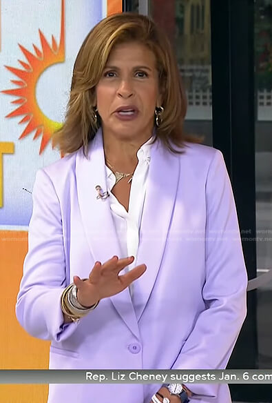 Hoda’s lilac shawl collar blazer on Today