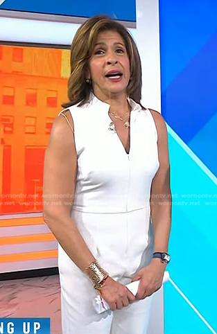 Hoda’s white sleeveless jumpsuit on Today