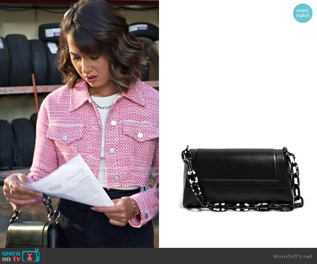 House of Want We Fashion Vegan Leather Shoulder Bag worn by Louise (Nichole Sakura) on Maggie
