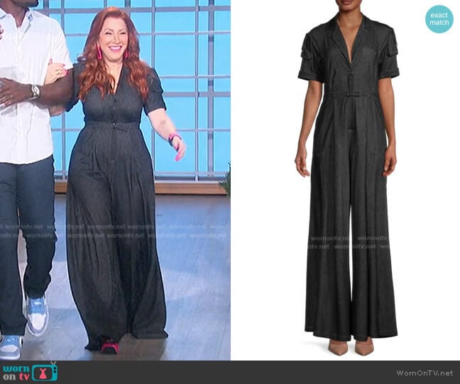 In Earnest by Byron Lars Wide-Leg Denim Jumpsuits