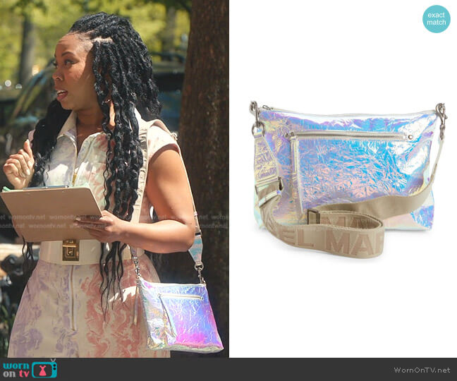 Isabel Marant Nessah Hologram Leather Crossbody Bag worn by Malika (Toccarra Cash) on Everythings Trash