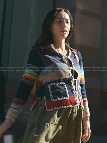 Isabella’s suede striped panel jacket on Good Trouble