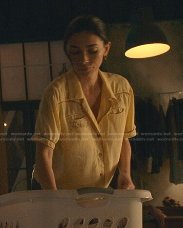 Isabella’s yellow short sleeve shirt on Good Trouble