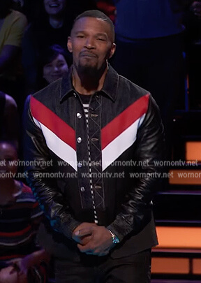 Jamie’s chevron stripe jacket on Beat Shazam