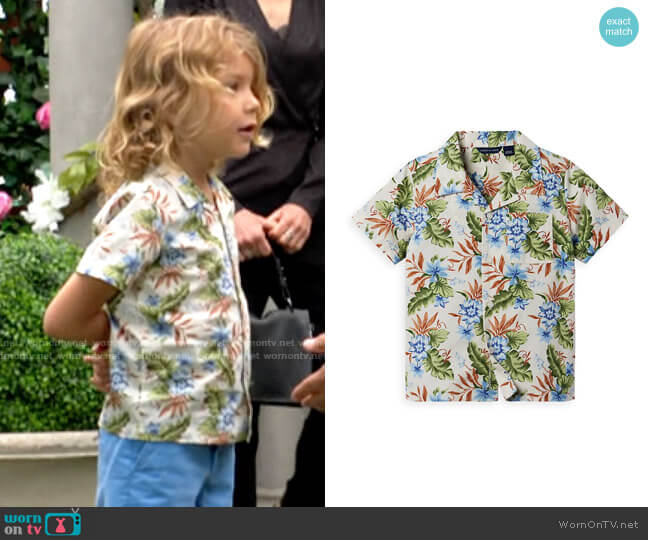 Janie and Jack Floral Button-Front Camp Shirt