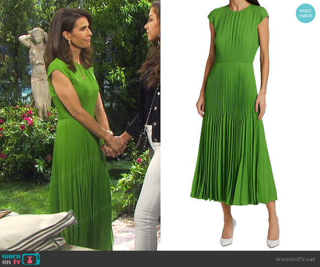 Jason Wu Pleated Crepe Day Dress worn by Hope Williams (Kristian Alfonso) on Days of our Lives