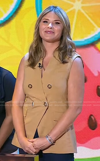 Jenna’s beige double breasted vest on Today