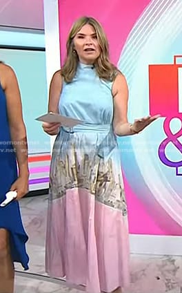 Jenna’s blue and pink printed belted dress on Today