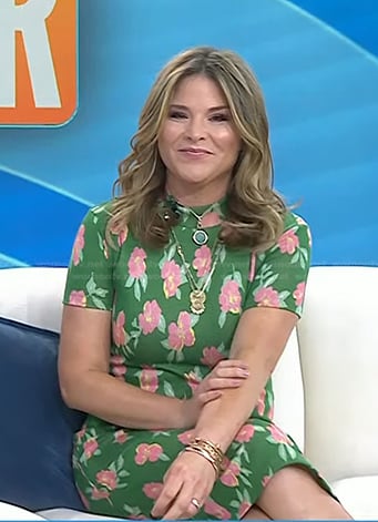 Jenna’s green floral mock neck dress on Today