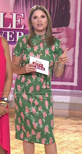 Jenna’s green floral mock neck dress on Today