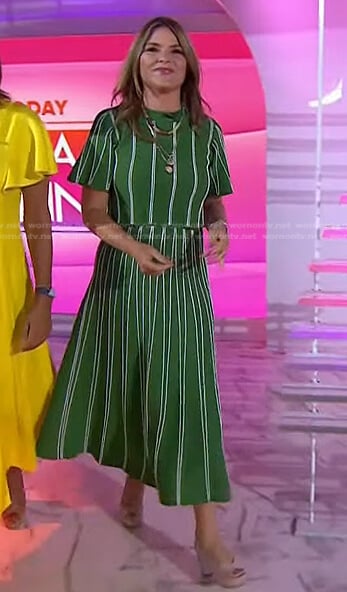 Jenna’s green striped short sleeve top and skirt on Today