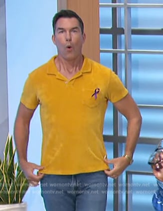 Jerry’s mustard terry polo on The Talk
