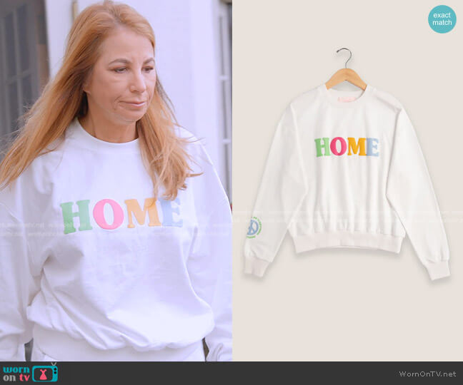 Jill & Ally Home Pullover Sweatshirt worn by Jill Zarin on The Real Housewives Ultimate Girls Trip