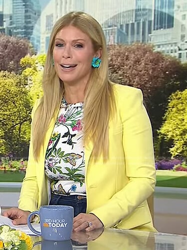 Jill’s white floral tee and yellow blazer on Today