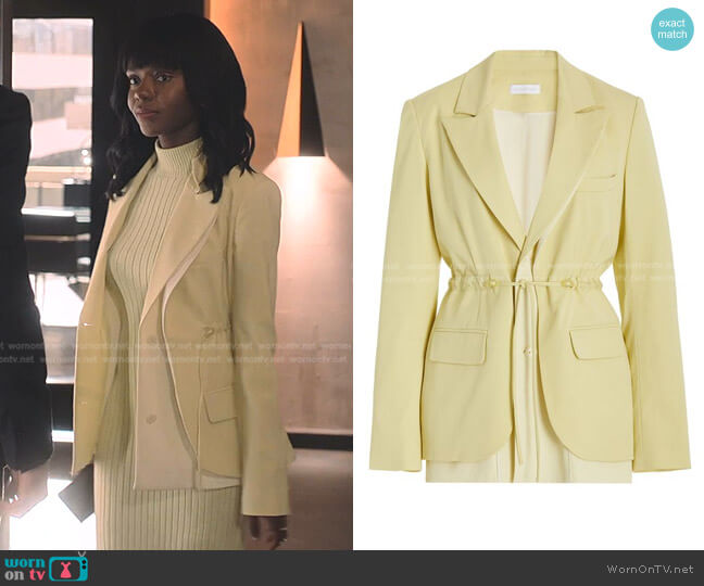 Jonathan Simkhai Aitana Blazer worn by Zenzi Fullington (Ashleigh Murray) on Tom Swift
