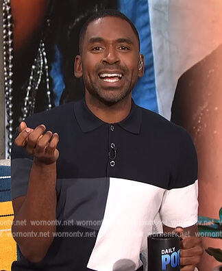 Justin’s colorblock polo on E! News