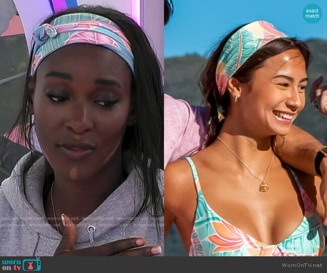 Kenny Flowers The Tortola Headscarf worn by Zeta Morrison on Love Island USA