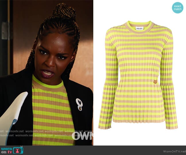 Kenzo Striped Knit Jumper worn by Vanessa Johnson (Samantha Marie Ware) on All Rise