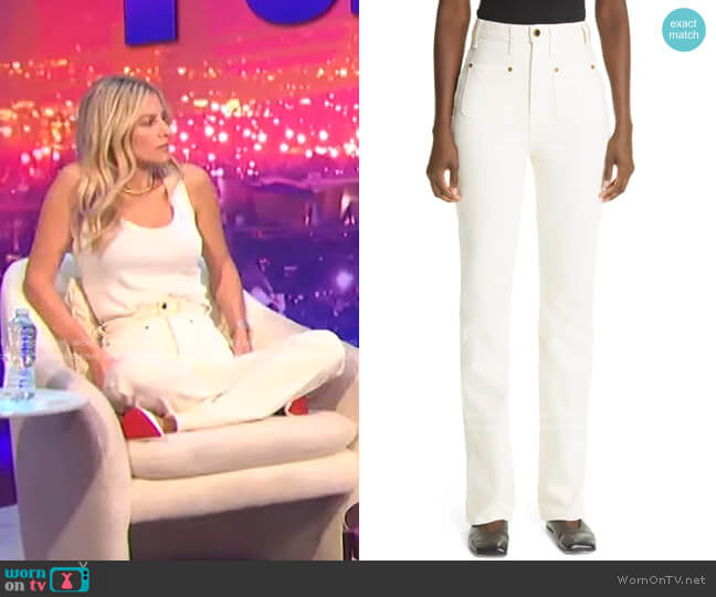 Khaite Isabella High Waist Straight Leg Jeans worn by Morgan Stewart on E! News