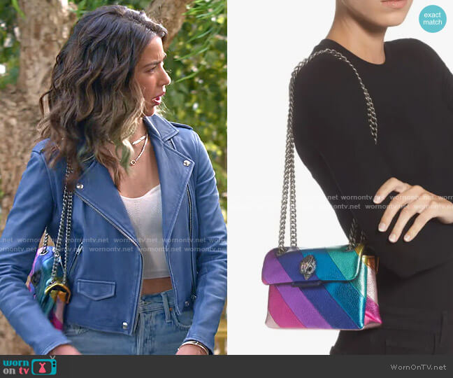 Kurt Geiger Mini Kensington Leather Crossbody Bag worn by Louise (Nichole Sakura) on Maggie