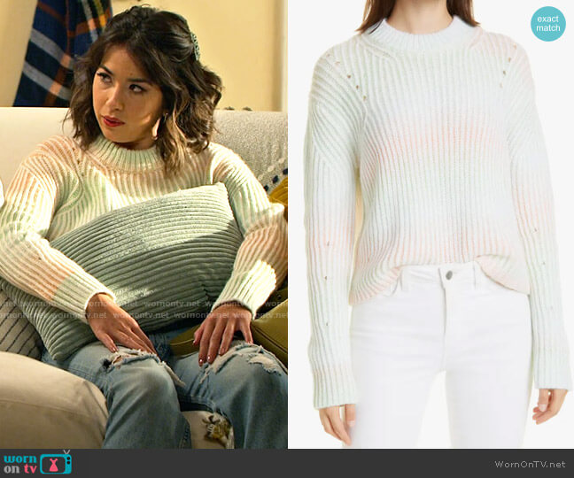 La Ligne Rib Tie Dye Wool Blend Sweater worn by Maggie (Rebecca Rittenhouse) on Maggie
