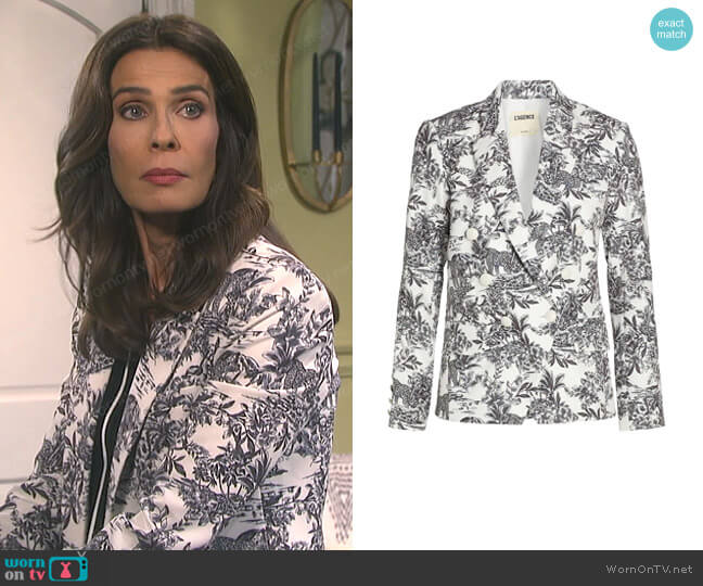 L'Agence Kenzie Floral Double-Breasted Blazer worn by Hope Williams (Kristian Alfonso) on Days of our Lives