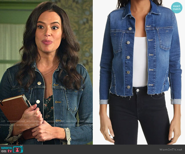 L'Agence Janelle Denim Jacket worn by Jessie (Chloe Bridges) on Maggie