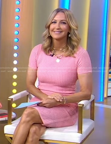Lara’s pink open knit dress on Good Morning America