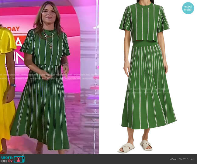 Lela Rose Linear Knit Crop Top worn by Jenna Bush Hager on Today