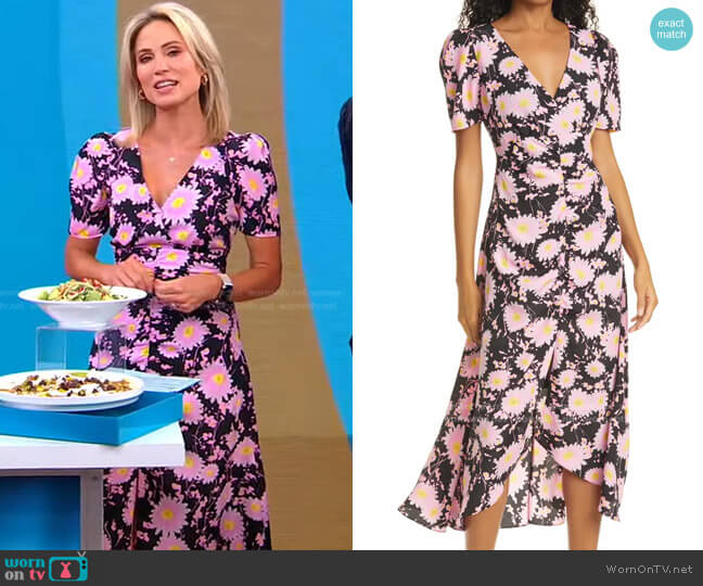 Likely Mylene Floral Short Sleeve Dress worn by Amy Robach on Good Morning America