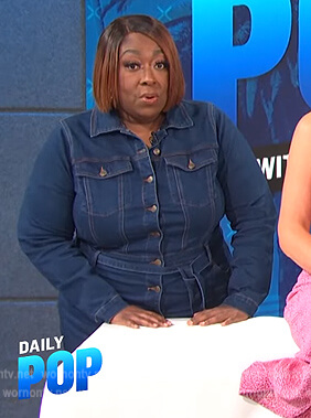 Loni’s denim jumpsuit on E! News Daily Pop
