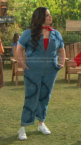 Lou’s tie dye denim jumpsuit on Bunkd