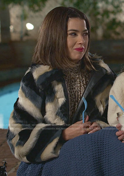 Louise’s striped fur jacket on Maggie